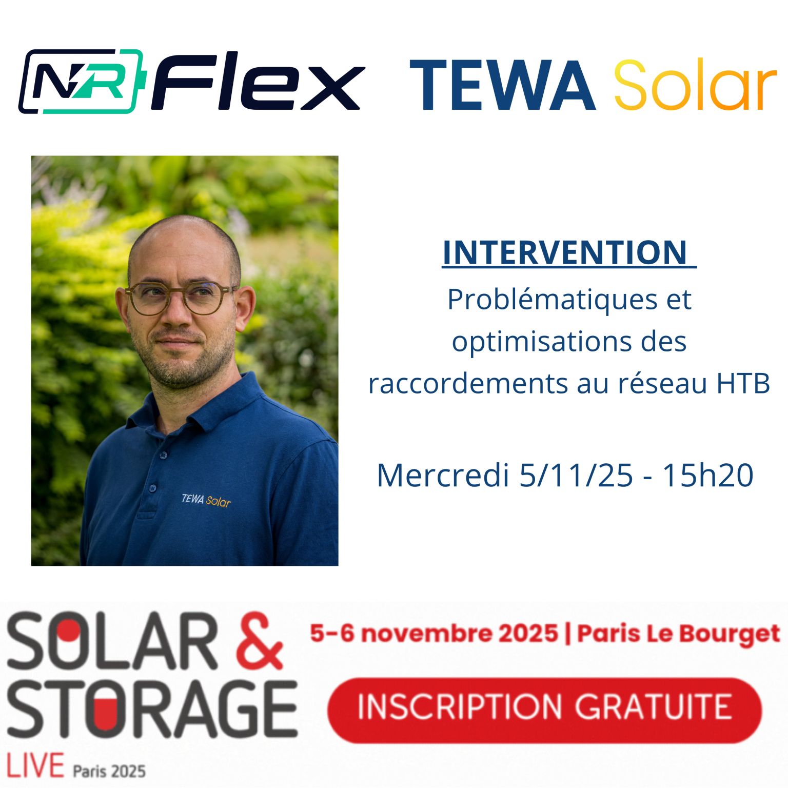Meet TEWA Solar and NR Flex at Solar & Storage Live Paris 2025